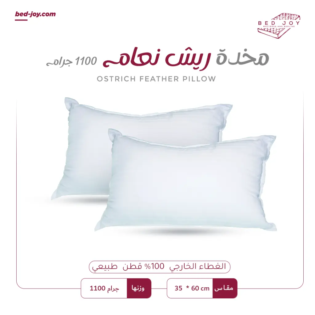 مخدة ريش نعام 1100 جرام.webp
